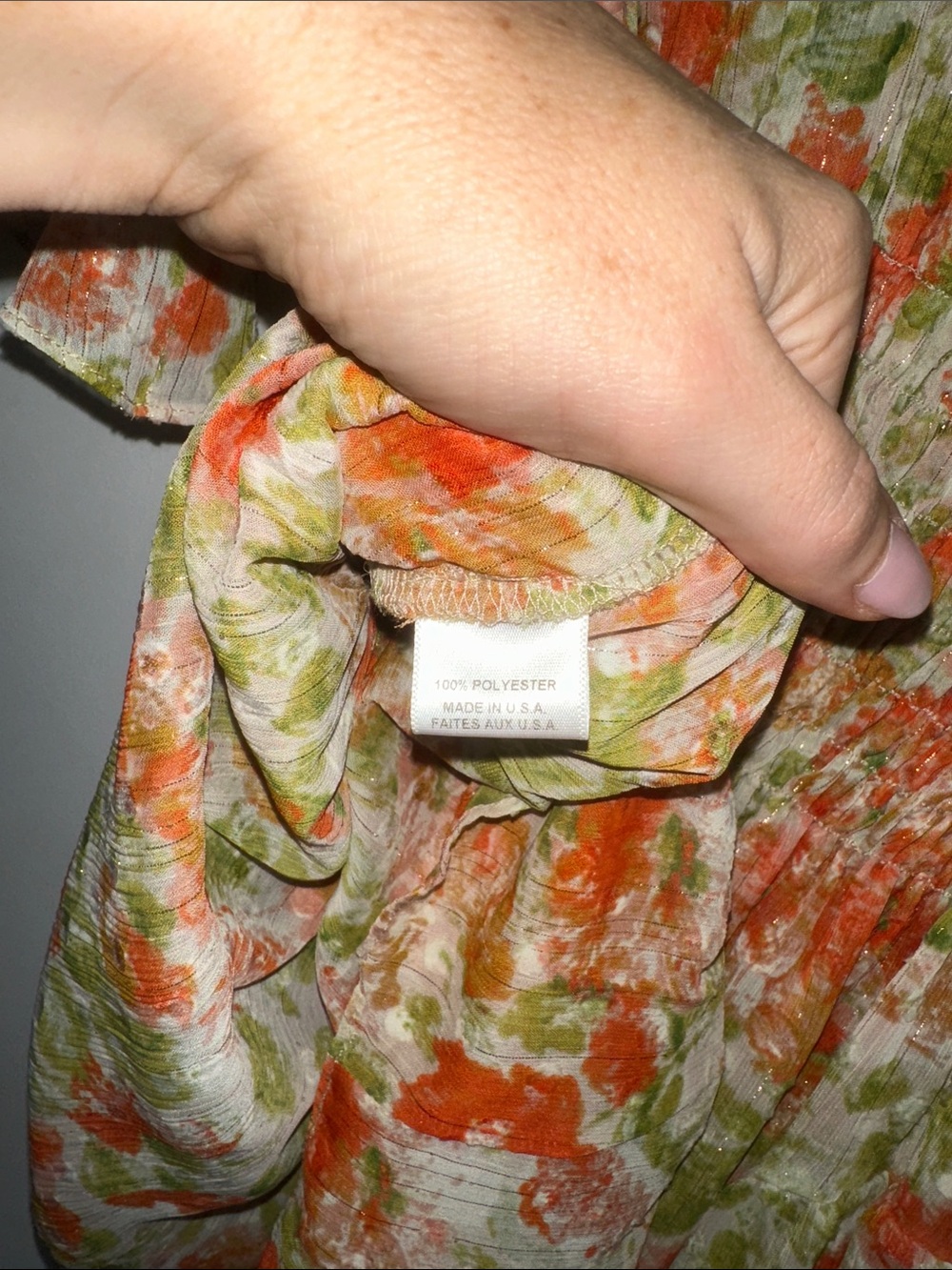 Misa Los Angeles Peach & Green Floral V-Neck Mini Dress - Picture 7 of 11